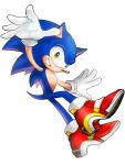  3:4 alpha_channel anthro blue_fur clothing den255 eulipotyphlan footwear fur gloves green_eyes grin handwear hedgehog hi_res looking_at_viewer male mammal shoes simple_background smile soap_shoes solo sonic_(series) sonic_adventure_2 sonic_the_hedgehog transparent_background 
