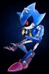  badnik black_sclera blue_body claws den255 machine male metal_sonic red_eyes robot simple_background solo sonic_(series) textured_background 