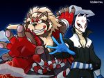  4:3 atlus canid canine clothing fingerless_gloves gloves goemon_(tas) hair handwear hi_res human long_hair male mammal mask megami_tensei megami_tensei_persona pawpads ponytail raccoon_dog slightly_chubby tanuki tatabanchou tokyo_afterschool_summoners video_games yusuke_kitagawa 