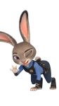  3_toes 3d_(artwork) 4_fingers anthro badge clothed clothing digital_media_(artwork) disney female fingers fur grey_fur hi_res judy_hopps lagomorph leporid looking_at_viewer mammal one_eye_closed open_mouth purple_eyes rabbit toes tongue tongue_out wink zootopia 