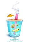  2019 beverage bubble cryptid-creations cup duo fish green_eyes marine open_mouth simple_background umbrella 
