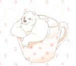  00makumakuma00 2019 anthro beverage blue_eyes blush butt crushfang_(sdorica_sunset) fur mammal polar_bear scar sdorica sdorica_sunset slightly_chubby ursid ursine water white_fur 