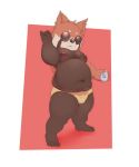  2018 absurd_res ailurid anthro belly clothing eyewear hi_res humanoid_hands male mammal moobs nipples overweight overweight_male red_panda simple_background solo sunglasses underwear 香瓜 