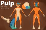  2019 absurd_res anthro big_butt butt canid canine digital_media_(artwork) erection fox fur hair hi_res humanoid_penis looking_at_viewer male mammal model_sheet nude penis pesky12 simple_background smile solo standing 