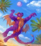  activision balls beach bodily_fluids cloud conditional_dnp danza dragon eyewear genital_fluids glasses hi_res humanoid_penis male nude patreon penis precum purple_scales sand scales seaside sky smile solo sport spyro spyro_the_dragon uncut video_games volleyball wings 