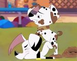  101_dalmatian_street 101_dalmatians 5:4 absurd_res canid canine canis collar dalmatian delgado_(101_dalmatians) diesel_(101_dalmatians) disney domestic_dog hi_res incest kinglazereth male male/male mammal 