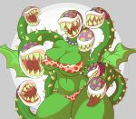  big_breasts breasts clothed clothing collar danonymous eyeless female flora_fauna hi_res humanoid lips mario_bros multi_head nintendo open_mouth open_smile piranha_plant plant sharp_teeth simple_background smile solo spiked_collar spikes teeth tentacles thick_lips tongue tongue_out video_games 