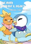  2019 blush cloud comic duo english_text feathers female feral grass hi_res nintendo pc-doodle piplup pok&eacute;mon pok&eacute;mon_(species) pok&eacute;mon_mystery_dungeon scarf sky text torchic video_games walking 