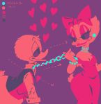  &lt;3 2014 absurd_res anthro avian beak bow breasts daisy_duck disney donald_duck duo eye_contact eyeshadow female half-closed_eyes hi_res looking_at_another makeup male male/female necktie nonananana signature 