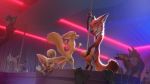  (zootopia) 2019 4_fingers anthro arctic_fox arctic_fox_masseuse_(zootopia) black_nose brown_eyes canid canine canis crowd dancing digital_media_(artwork) disney fennec fingers finnick fox fur gary_(zootopia) group hi_res holding_money holding_object larry_(zootopia) mammal money necktie nick_wilde nude open_mouth open_smile orange_fur pole pole_dancing size_difference skye_(zootopia) smile tan_fur teeth tongue wolf zaush zootopia 