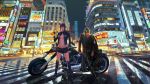  arknights building ch&#039;en_(arknights) city hoshiguma_(arknights) motorcycle night wayne_chan 