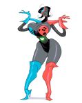  &lt;3 2017 big_breasts black_hair blue_hair blue_lips boots breasts cleavage cleavage_overflow clothed clothing crossgender female footwear gloves green_eyes hair hair_over_eye handwear hi_res high_heeled_boots high_heels huge_breasts humanoid legwear lips looking_at_viewer machine mettaton_ex mtf_crossgender multicolored_hair nintendo nintendo_switch not_furry open_mouth raised_arm red_hair red_lips robot shoes signature simple_background slb solo standing thigh_boots thigh_highs undertale video_games white_background 