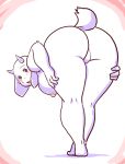  2019 big_breasts blush boss_monster bovid breasts butt caprine female looking_at_viewer looking_back mammal nude presenting presenting_hindquarters purple_eyes pussy solo thick_thighs toriel undertale unknown_artist video_games 
