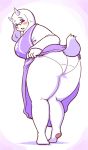  2019 big_breasts blush boss_monster bovid breasts butt caprine clothing cute_fangs eyewear female mammal nude panties presenting presenting_hindquarters slightly_chubby solo thick_thighs toriel undertale underwear unknown_artist video_games 