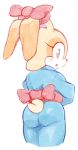  anthro bow_tie butt clothed clothing cream_the_rabbit cub eyelushes female japanese_clothing jetfrozen kimono lagomorph leporid looking_at_viewer mammal open_mouth rabbit solo sonic_(series) standing young yukata 