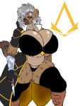  absurd_res assassin&#039;s_creed big_breasts breasts camel_toe cleavage clothed clothing female hi_res hyaenid mammal panties silver_(ezukapizumu) thick_thighs tongue tongue_out ubisoft underwear video_games zeromccall 