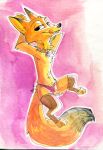  briskby canid canine clothing collar disney fox hi_res licking licking_lips male mammal nick_wilde solo tongue tongue_out underwear zootopia 