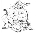  anal anthro anthro_on_anthro biceps bodily_fluids canid canine canis drooling duo edit english_text jacketbear kemono male male/male mammal muscular muscular_male nipples pecs rough_sex saliva sex suid suina sus_(pig) text vein wild_boar wolf 