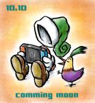  bird faceless full_body gloves green_headwear hat holding_controller invisible_man moon_(love-de-lic) nintendo_switch official_art player_(moon) shoes simple_background sitting white_gloves 