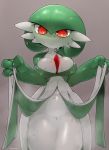 &lt;3 &lt;3_eyes 2019 bodily_fluids breasts butt_from_the_front clothed clothing digital_media_(artwork) female gardevoir hi_res humanoid looking_at_viewer nintendo not_furry pok&eacute;mon pok&eacute;mon_(species) red_eyes slightly_chubby solo sweat thick_thighs video_games wawo 