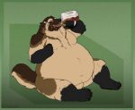  alcohol anthro beer belly beverage big_belly brown_fur claws drinking fur holding_object kanancollie male mammal moobs mustelid musteline navel nude obese obese_male open_mouth open_smile overweight overweight_male sitting smile solo toe_claws wolverine 