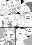  black_and_white canid canine clothing comic disney english_text female fox hi_res judy_hopps lagomorph leporid male mammal monochrome nick_wilde panties rabbit speech_bubble srmy_nkjd7 text underwear zootopia 