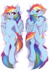  2019 absurd_res blush cutie_mark dakimakura_design digital_media_(artwork) equid equine feathered_wings feathers female fensu-san friendship_is_magic hi_res hooves looking_at_viewer mammal my_little_pony pterippus pussy rainbow_dash_(mlp) underhoof wings 