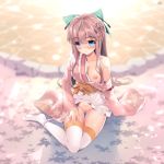  japanese_clothes natsumiya_yuzu nipples open_shirt pussy thighhighs 