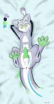  absurd_res anus balls bed_sheet bedding big_tail butt canid canine dakimakura_design girly hi_res hybrid jetn jetn_2.0 knot male mammal paws presenting 