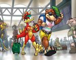  airport alligator alligatorid anthro avian backpack banjo-kazooie banjo_(banjo-kazooie) barefoot bassybird bird blush breasts breegull canid canine canis casual_exposure casual_nudity cetacean clothed clothed/nude clothed_male_nude_female clothing crocodilian delphinoid domestic_cat domestic_dog domestic_pig drinking equid equine eyewear felid feline felis female footwear horse kazooie male mammal marine nipples nude public_nudity pussy rareware reptile sandals scalie screen straw suid suina suitcase sunglasses sus_(pig) talons toes toothed_whale ursid video_games 