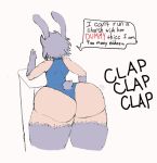  big_butt butt clothing grey_hair hair huge_butt lagomorph mammal phusion phusionzero thick_thighs wide_hips 