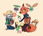  canid canine clothing crossover disney electronic_arts female flora_fauna food food_creature fox fruit hat headgear headwear judy_hopps lagomorph leporid living_fruit living_vegetable male mammal nick_wilde plant plants_vs._zombies popcap_games rabbit theblueberrycarrots vegetable video_games zootopia 