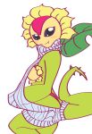  absurd_res alpha_channel anonymous_artist breasts clothed clothing cute_fangs digimon digimon_(species) female flora_fauna flower flower_humanoid hi_res humanoid living_flower looking_at_viewer not_furry plant plant_humanoid seductive side_boob side_view solo sunflower sunflowmon sweater topwear virgin_killer_sweater 