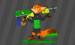  canid canine clothing cosplay crossover disney fox gun hi_res mammal nick_wilde nintendo ranged_weapon solo splatoon style_parody theblueberrycarrots video_games weapon zootopia 