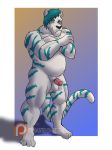  absurd_res anthro balls biped felid feline full-length_portrait heartlessfang hi_res invalid_tag leucistic male mammal nude pantherine patreon penis portrait solo standing tagme tiger url 