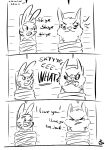  black_and_white canid canine comic dialogue disney female fox hi_res jack_savage lagomorph leporid male mammal monochrome rabbit skye_(zootopia) teabro zootopia 