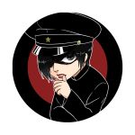  1boy black_hair brown_eyes gakuran hair_over_one_eye hat kaneda_riku lips litchi_hikari_club looking_at_viewer male_focus maplec62 school_uniform shaded_face 