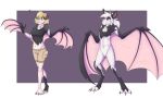  2019 ? anthro blonde_hair bottomwear breasts chiropteran clothing female ftm_transformation gender_transformation hair male mammal membrane_(anatomy) membranous_wings naturally_censored navel nude shirt shorts smile standing surprise tomek1000 topwear transformation white_hair wings 