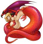  2016 alpha_channel big_breasts blonde_hair blue_eyes breasts dragon gynomorph hair hi_res horn huge_breasts intersex lamia maws-paws multi_arm multi_limb nipples nude penis reptile scalie simple_background snake solo text tongue tongue_out transparent_background wings 