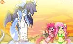  5:3 abs absurd_res anthro beach big_breasts bikini binoculars blush bodily_fluids breasts cleavage clothed clothing covering_mouth dragon earth_pony equid equine female fluttershy_(mlp) friendship_is_magic hair hi_res horse male mammal my_little_pony partially_submerged pink_hair pinkie_pie_(mlp) pony ryured seaside sweat swimwear wet 