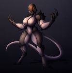  2_toes 4_fingers big_breasts breasts chess claws elbow_spikes eyeless fangs featureless_breasts featureless_crotch female fingers hi_res muscular prehensile_tail solo spikes thick_thighs toes undeadkitty13 unknown_species 