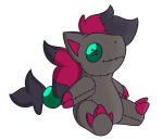  2019 checker claws digital_media_(artwork) lechecker nintendo plushie pok&eacute;mon pok&eacute;mon_(species) simple_background smile video_games zero_pictured zoroark 