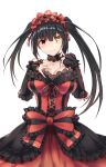  cleavage date_a_live dress gothic_lolita gun heterochromia lolita_fashion no_bra tokisaki_kurumi zhi_jiyang 