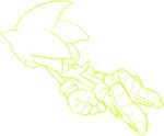  anthro clothing den255 eulipotyphlan footwear gloves handwear hedgehog line_art lying male mammal on_front shoes simple_background solo sonic_(series) sonic_the_hedgehog white_background 