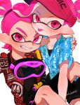  2019 animal_humanoid cephalopod cephalopod_humanoid clothing duo eyewear goggles hat headgear headwear hi_res humanoid humanoid_pointy_ears inkling male marine marine_humanoid mollusk mollusk_humanoid nintendo pink_eyes ponytail pseudo_hair signature smile splatoon tentacle_hair tentacles tokihatt tongue tongue_out video_games 