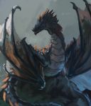  dragon hi_res rhythmpopfox rock simple_background spiked_tail wings wyvern 