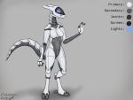  4:3 android anthro blue_eyes breasts evildraggie featureless_breasts female hi_res machine model_sheet pussy robot solo synth 