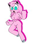  2019 anthro big_breasts blue_eyes blush breasts female hair hi_res horaco jigglypuff jillgglypuff mammal navel nintendo nipples nude open_mouth pink_hair pok&eacute;mon pok&eacute;mon_(species) pussy simple_background solo video_games 