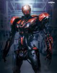  android commentary cyborg energy_gun esuthio exoskeleton mecha mechanical mechanical_arms no_humans original power_armor power_suit robot science_fiction super_robot weapon 