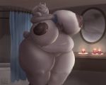  2019 5:4 absurd_res anthro areola bathroom bathtub belly big_belly big_breasts blue_eyes blush boss_monster bovid breasts candle caprine detailed_background digital_media_(artwork) dragon-powah eyelashes female front_view fur goat hi_res holding_breast horn huge_breasts inside mammal mature_female mirror navel nipples nude one_eye_closed overweight overweight_female short_tail smile solo thick_thighs toriel towel undertale video_games voluptuous wet white_fur wide_hips 